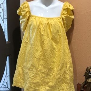 Zara yellow off the shoulder short dress